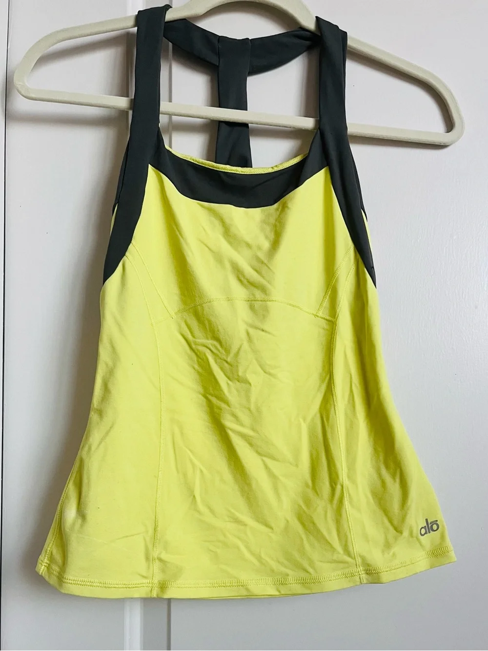 Alo Racerback Active Tank Butter Yellow Activewear Tank Top - Picture 4 of 11